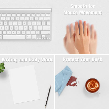 Desk Pad, 30" X 14" PU Leather Desk Mat, XL Extended Mouse Pad, Waterproof Desktop Blotter Protector, Non-Slip Ultra Thin Large Laptop Keyboard Writing Mat for Office Home, White